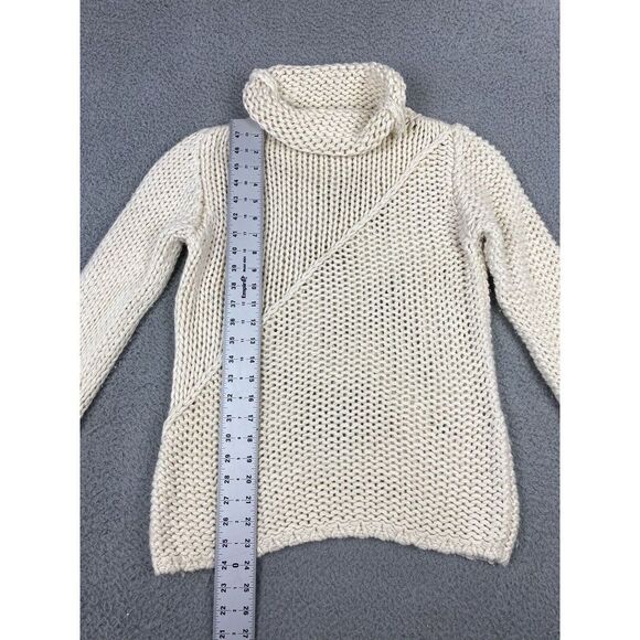 Banana Republic Turtleneck Sweater Womens Small Wool Angora Chunky Open Knit - Picture 3 of 5